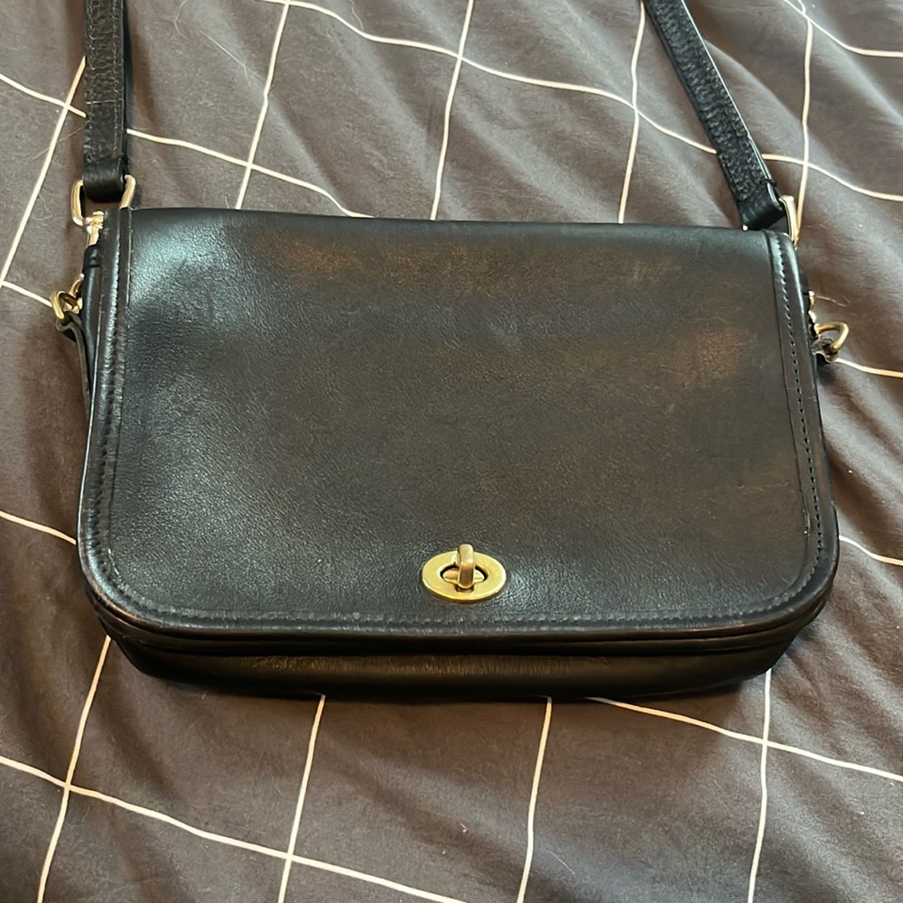Coach Black Leather Crossbody Bag